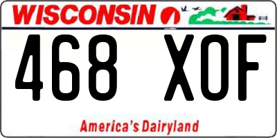 WI license plate 468XOF