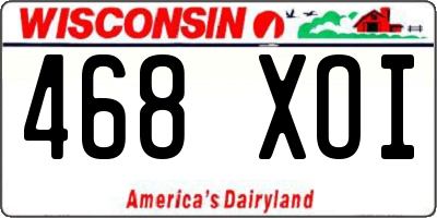 WI license plate 468XOI