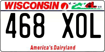 WI license plate 468XOL
