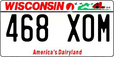 WI license plate 468XOM
