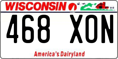 WI license plate 468XON