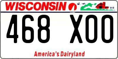 WI license plate 468XOO