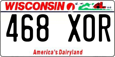 WI license plate 468XOR