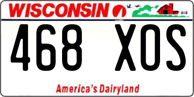 WI license plate 468XOS