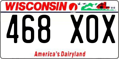 WI license plate 468XOX