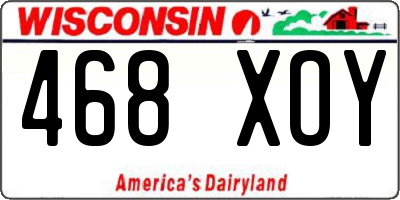 WI license plate 468XOY