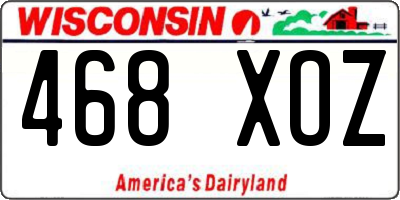 WI license plate 468XOZ