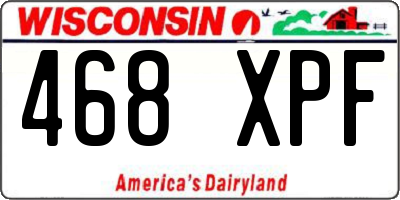 WI license plate 468XPF