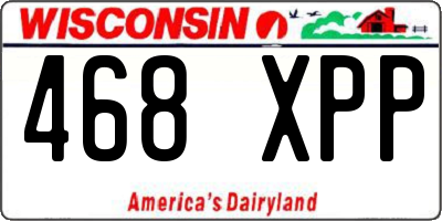 WI license plate 468XPP