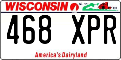 WI license plate 468XPR