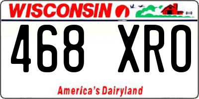WI license plate 468XRO