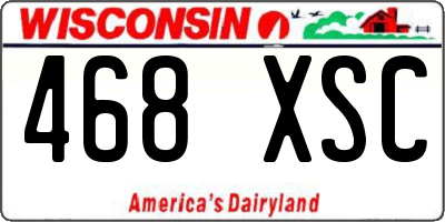WI license plate 468XSC