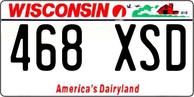 WI license plate 468XSD
