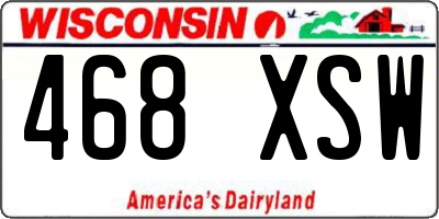 WI license plate 468XSW