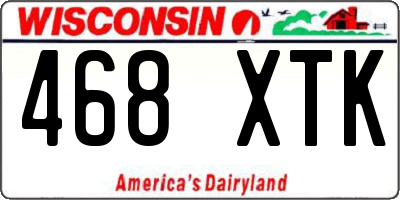 WI license plate 468XTK