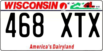 WI license plate 468XTX