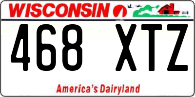 WI license plate 468XTZ