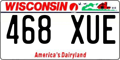 WI license plate 468XUE