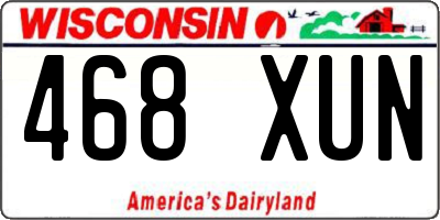 WI license plate 468XUN