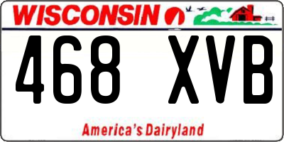 WI license plate 468XVB
