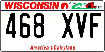 WI license plate 468XVF