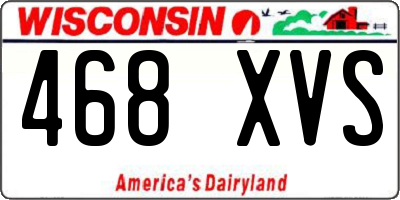 WI license plate 468XVS
