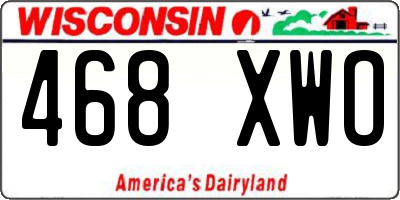 WI license plate 468XWO