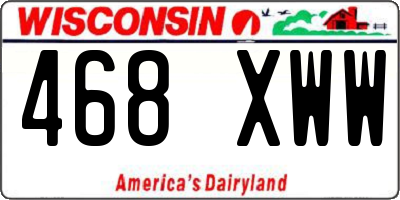 WI license plate 468XWW