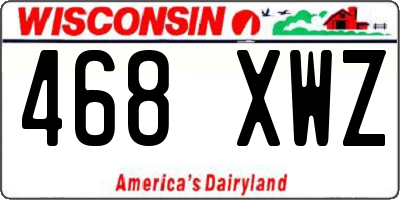 WI license plate 468XWZ