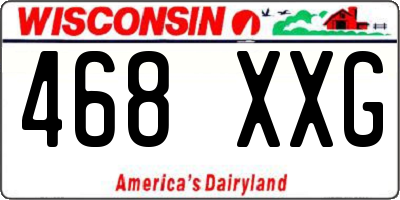 WI license plate 468XXG