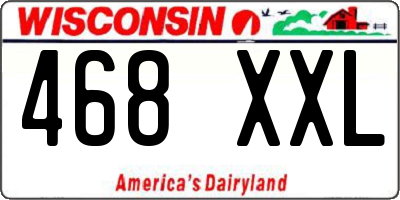 WI license plate 468XXL