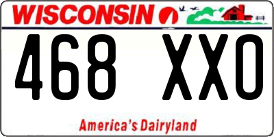 WI license plate 468XXO