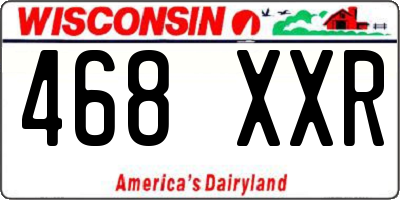 WI license plate 468XXR