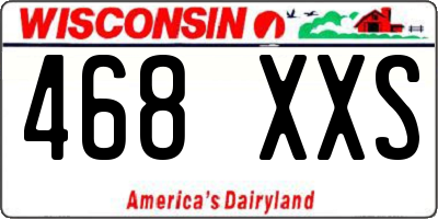 WI license plate 468XXS