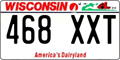 WI license plate 468XXT