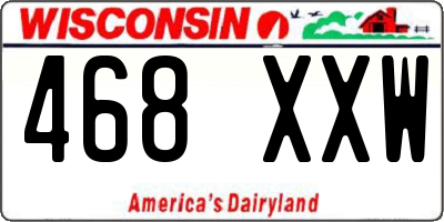 WI license plate 468XXW