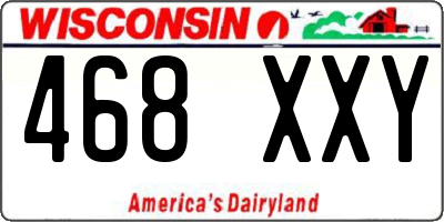 WI license plate 468XXY