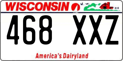 WI license plate 468XXZ