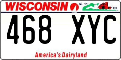 WI license plate 468XYC