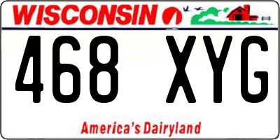 WI license plate 468XYG