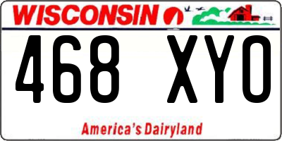 WI license plate 468XYO