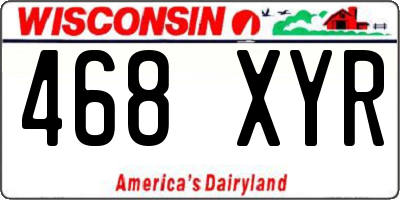 WI license plate 468XYR