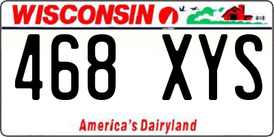 WI license plate 468XYS