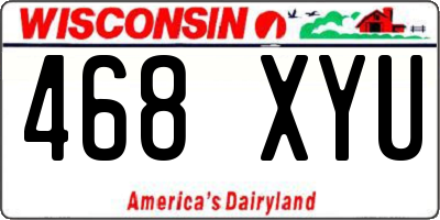 WI license plate 468XYU