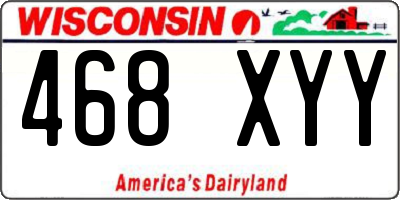 WI license plate 468XYY