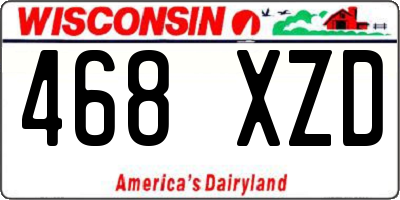 WI license plate 468XZD