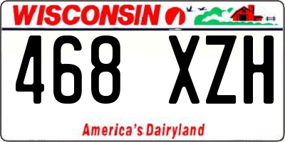 WI license plate 468XZH
