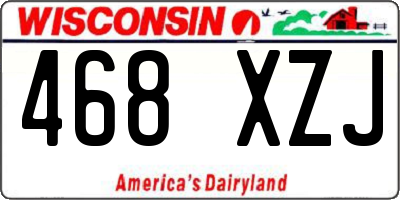 WI license plate 468XZJ