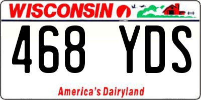 WI license plate 468YDS
