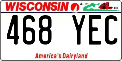 WI license plate 468YEC